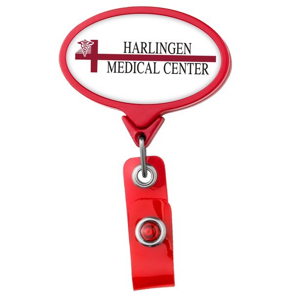 Jumbo Oval Retractable Badgeholder, Alligator Clip