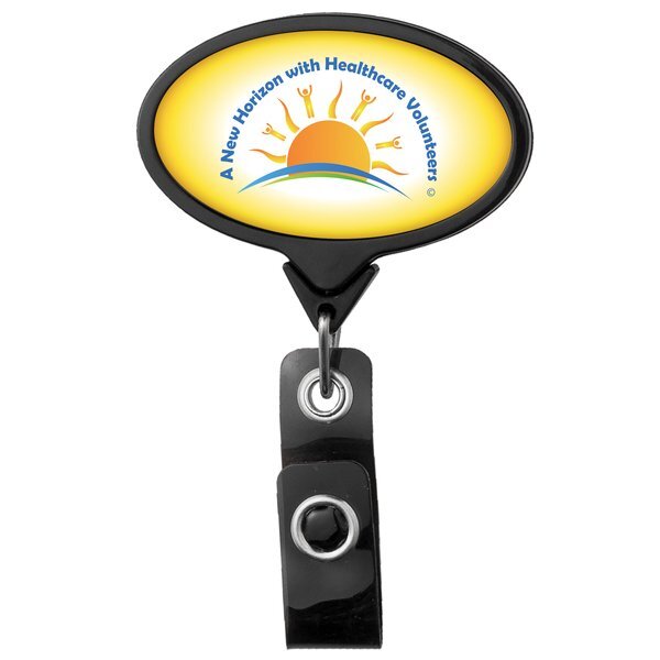 Jumbo Oval Retractable Badgeholder, Alligator Clip