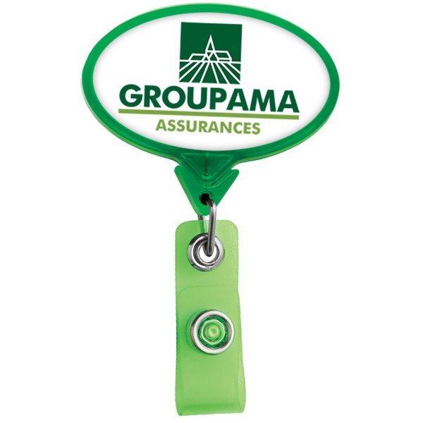 Jumbo Oval Retractable Badgeholder, Alligator Clip