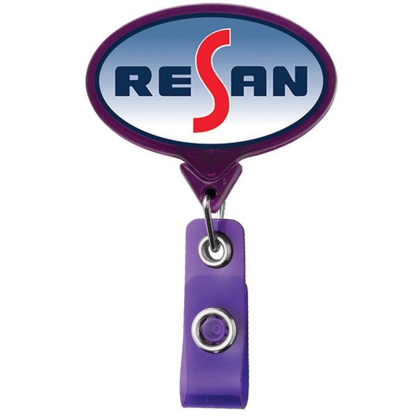 Jumbo Oval Retractable Badgeholder, Alligator Clip