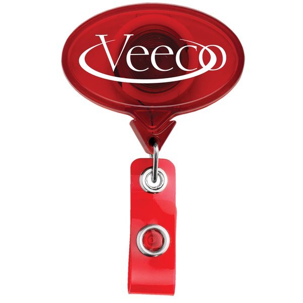 Jumbo Oval Retractable Badgeholder, Alligator Clip