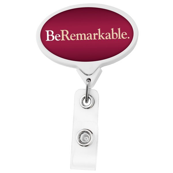 Jumbo Oval Retractable Badgeholder, Alligator Clip