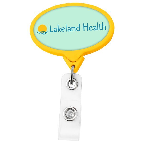 Jumbo Oval Retractable Badgeholder, Alligator Clip