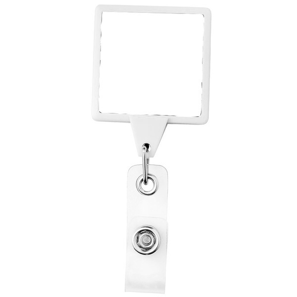 Jumbo Square Retractable Badgeholder, Aligator Clip