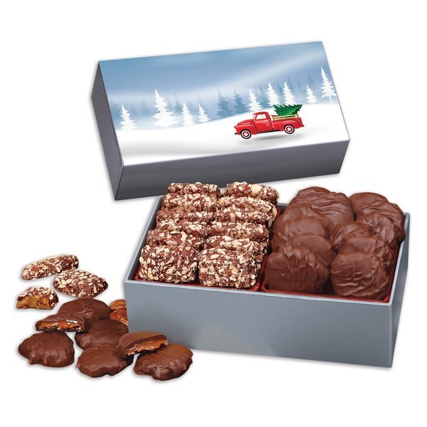 Pecan Turtles & English Butter Toffee in Holiday Gift Box