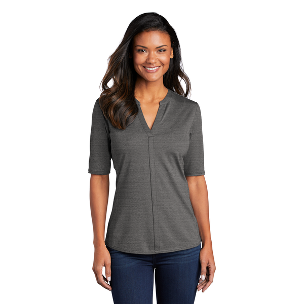 Port Authority® Stretch Ladies' Stretch Heather Open Neck Top