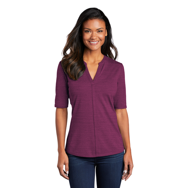 Port Authority® Stretch Ladies' Stretch Heather Open Neck Top