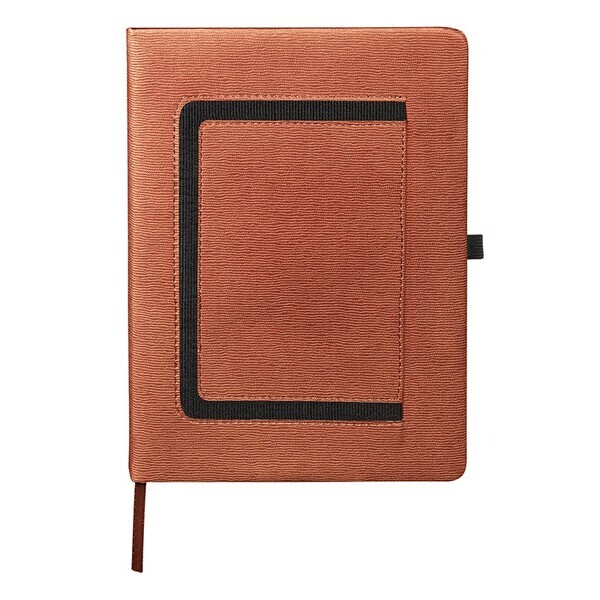 Large Roma Journal w/ Horizontal Phone Pocket, 7-1/2" x 9-7/8"