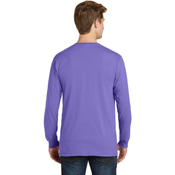 Port & Company® Beach Wash™ Garment-Dyed Unisex Long Sleeve Pocket Tee