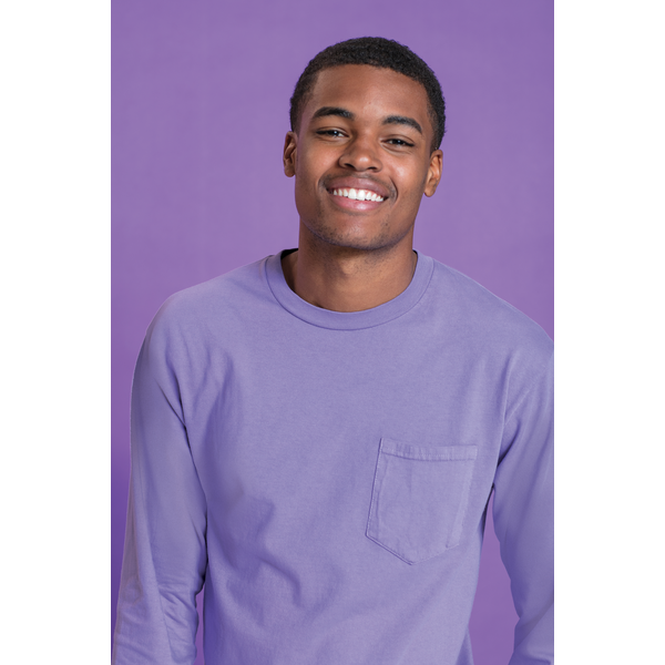 Port & Company® Beach Wash™ Garment-Dyed Unisex Long Sleeve Pocket Tee