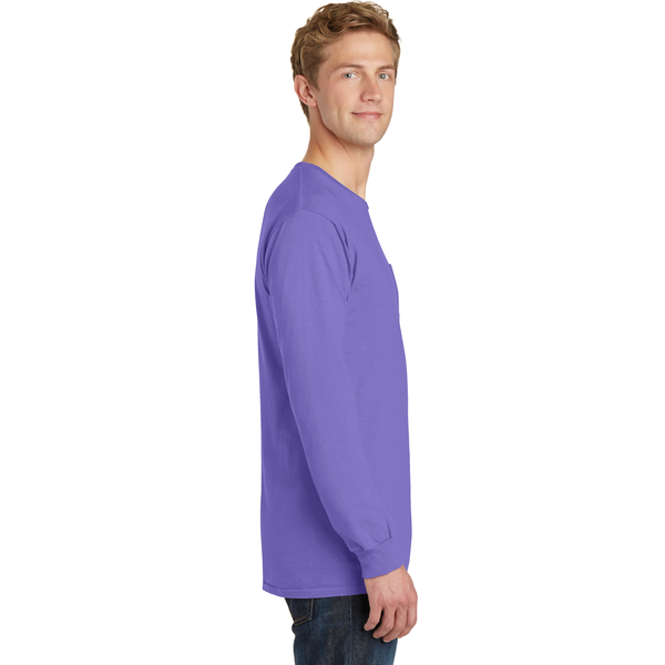 Port & Company® Beach Wash™ Garment-Dyed Unisex Long Sleeve Pocket Tee