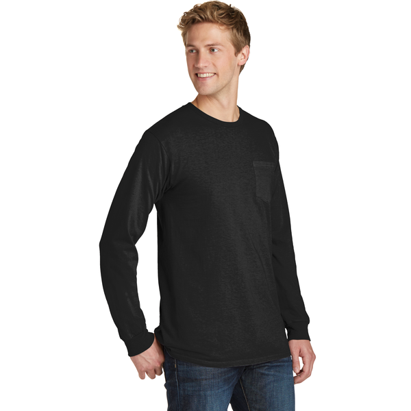Port & Company® Beach Wash™ Garment-Dyed Unisex Long Sleeve Pocket Tee