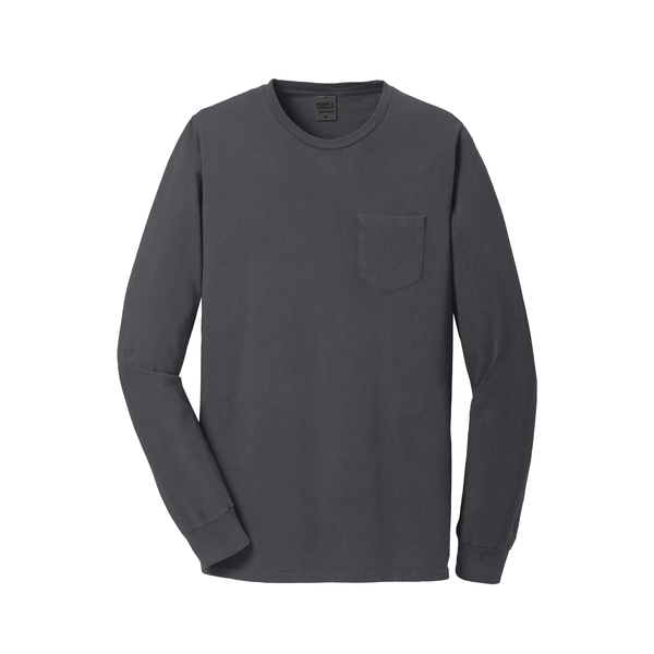 Port & Company® Beach Wash™ Garment-Dyed Unisex Long Sleeve Pocket Tee