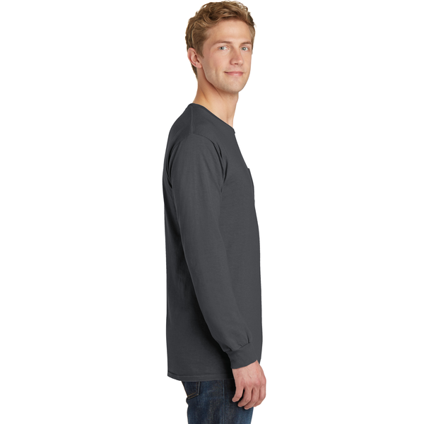 Port & Company® Beach Wash™ Garment-Dyed Unisex Long Sleeve Pocket Tee
