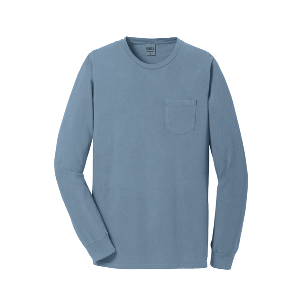 Port & Company® Beach Wash™ Garment-Dyed Unisex Long Sleeve Pocket Tee