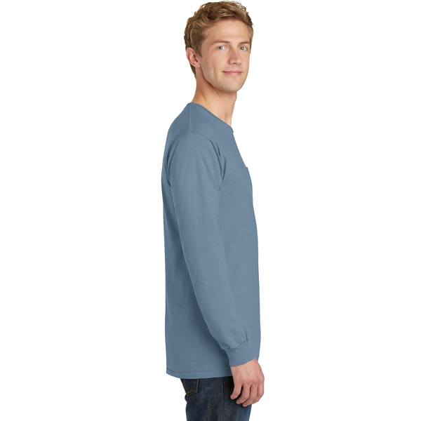 Port & Company® Beach Wash™ Garment-Dyed Unisex Long Sleeve Pocket Tee