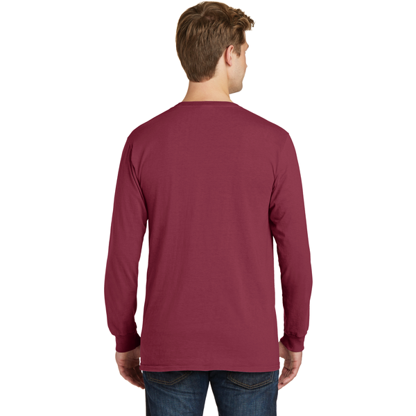 Port & Company® Beach Wash™ Garment-Dyed Unisex Long Sleeve Pocket Tee