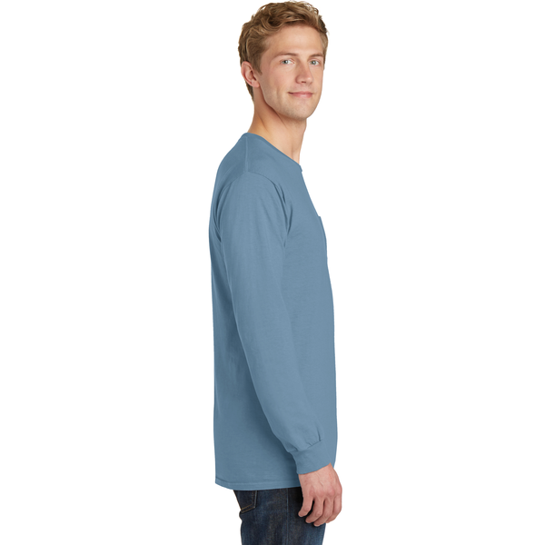 Port & Company® Beach Wash™ Garment-Dyed Unisex Long Sleeve Pocket Tee