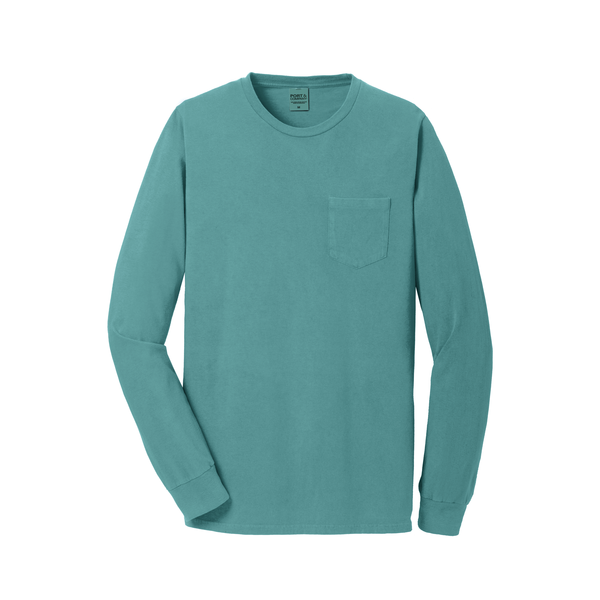 Port & Company® Beach Wash™ Garment-Dyed Unisex Long Sleeve Pocket Tee