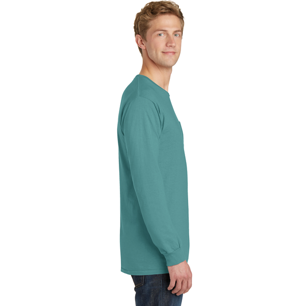 Port & Company® Beach Wash™ Garment-Dyed Unisex Long Sleeve Pocket Tee