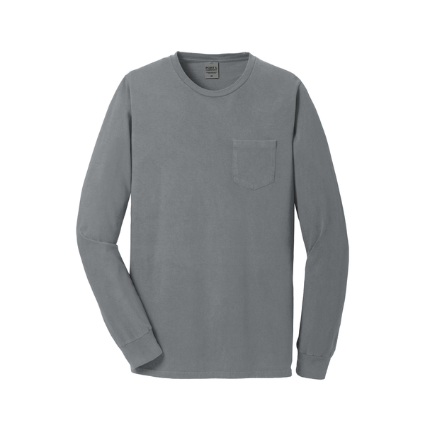 Port & Company® Beach Wash™ Garment-Dyed Unisex Long Sleeve Pocket Tee