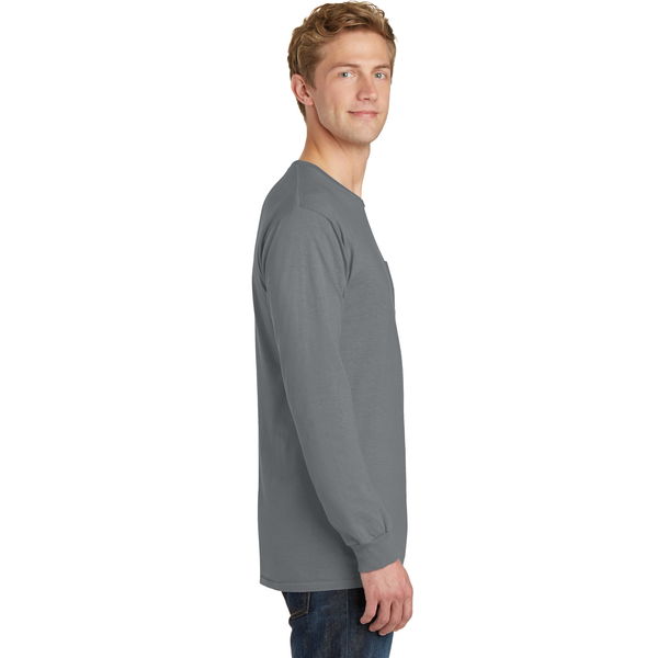 Port & Company® Beach Wash™ Garment-Dyed Unisex Long Sleeve Pocket Tee