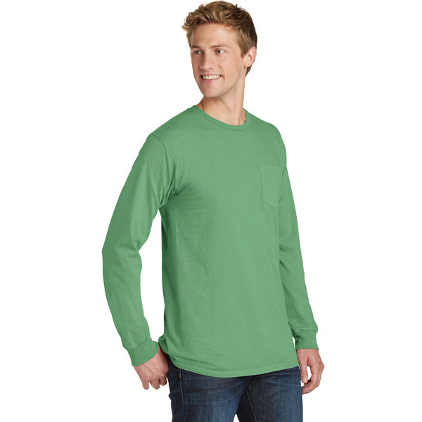 Port & Company® Beach Wash™ Garment-Dyed Unisex Long Sleeve Pocket Tee