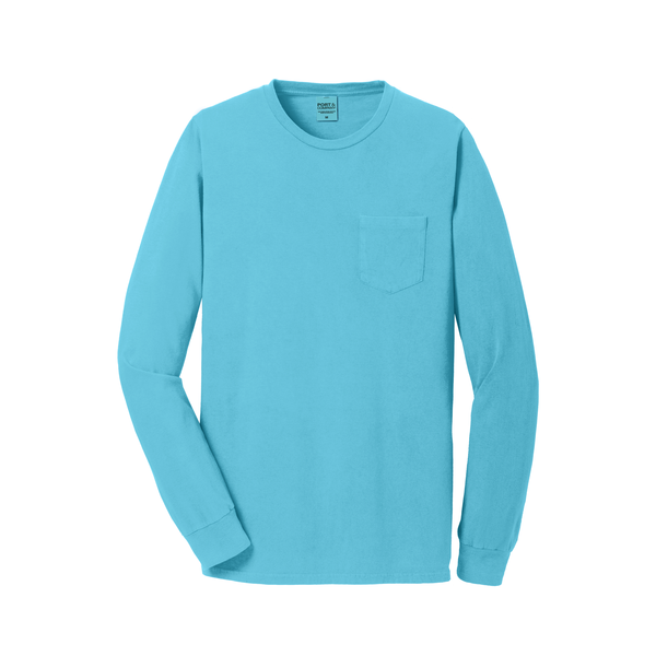 Port & Company® Beach Wash™ Garment-Dyed Unisex Long Sleeve Pocket Tee