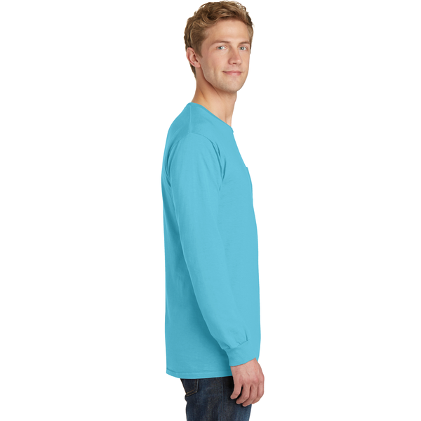 Port & Company® Beach Wash™ Garment-Dyed Unisex Long Sleeve Pocket Tee
