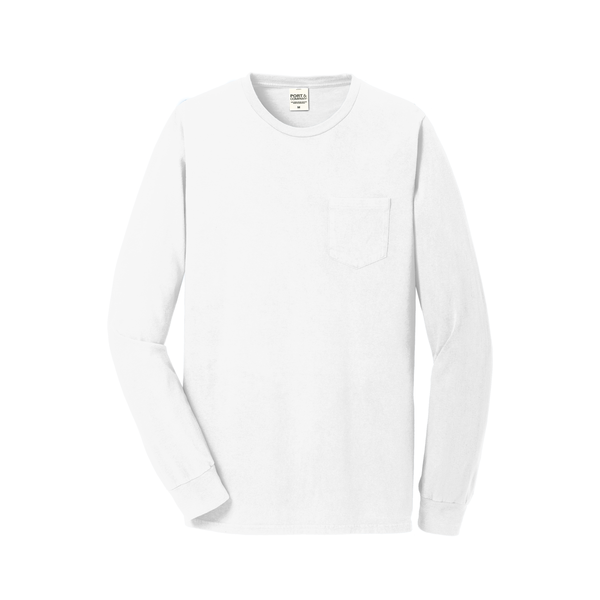 Port & Company® Beach Wash™ Garment-Dyed Unisex Long Sleeve Pocket Tee