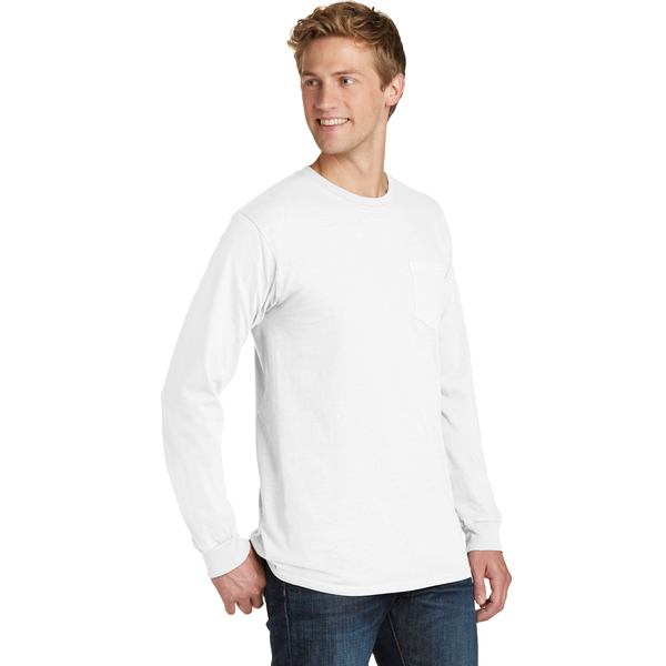Port & Company® Beach Wash™ Garment-Dyed Unisex Long Sleeve Pocket Tee