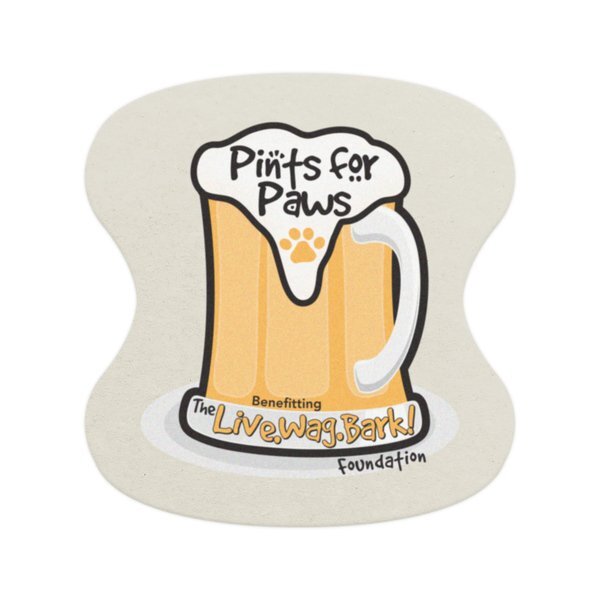 Hourglass Pulpboard Coaster w/ Full Color Imprint, 80 pt.