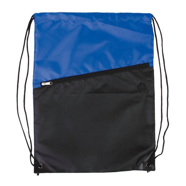 Two-Tone Polyester Drawstring Backpack