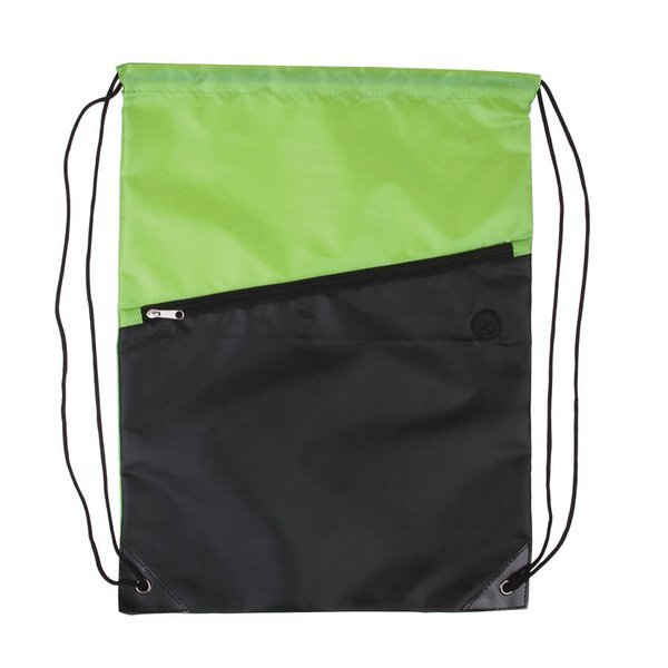 Two-Tone Polyester Drawstring Backpack