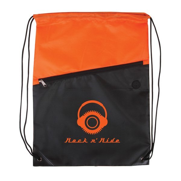 Two-Tone Polyester Drawstring Backpack