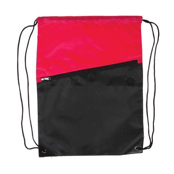 Two-Tone Polyester Drawstring Backpack