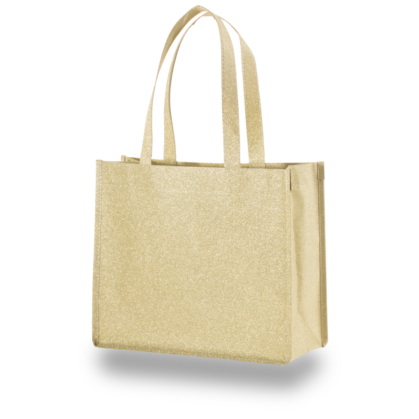 Sparkle Glitter Laminated Non Woven Tote, 13" x 11"