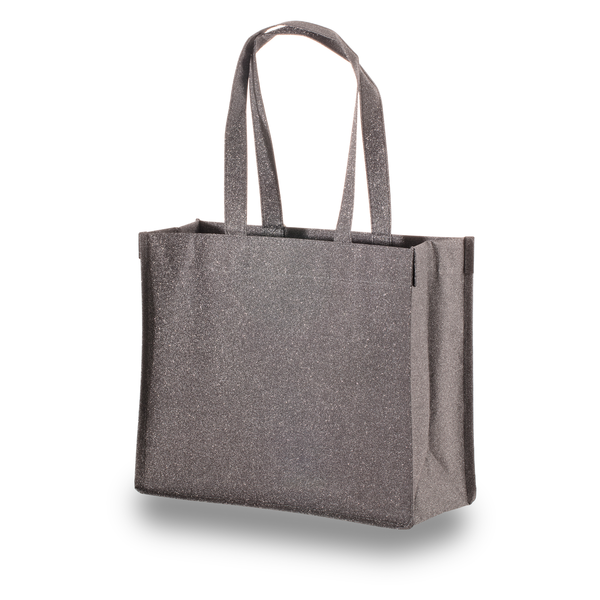 Sparkle Glitter Laminated Non Woven Tote, 13" x 11"