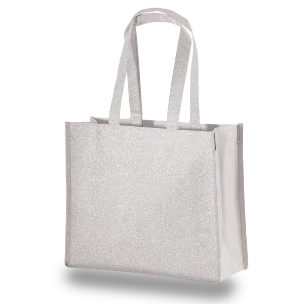 Sparkle Glitter Laminated Non Woven Tote, 13" x 11"