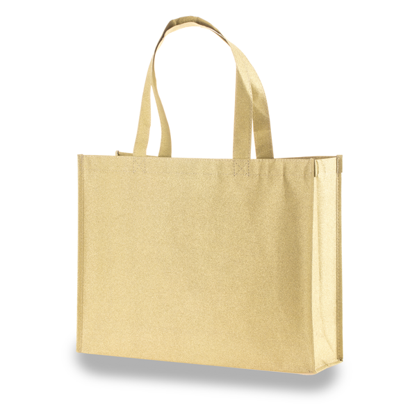 Sparkle Glitter Laminated Non Woven Tote, 17" x 13"