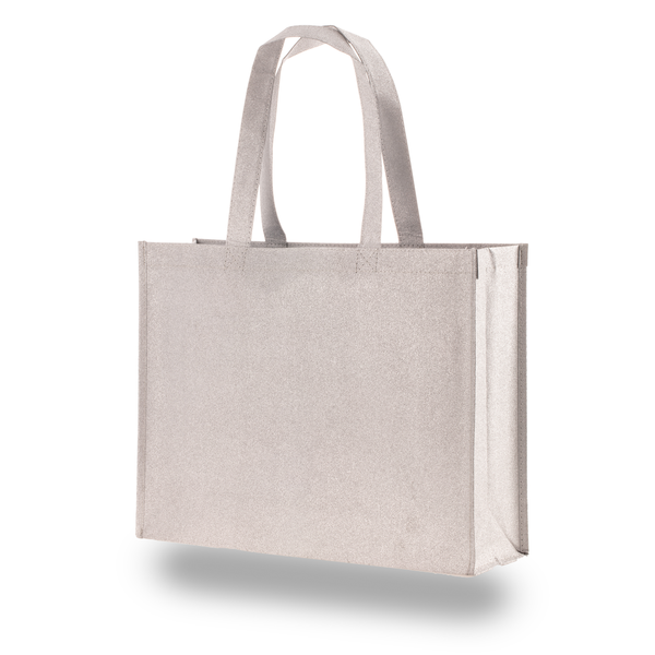 Sparkle Glitter Laminated Non Woven Tote, 17" x 13"