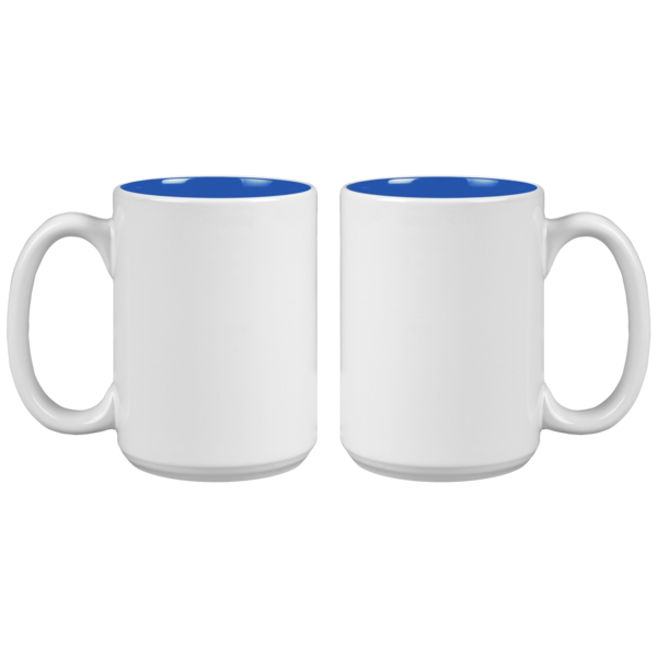 Mighty Two-Tone White Ceramic Mug, 15oz.