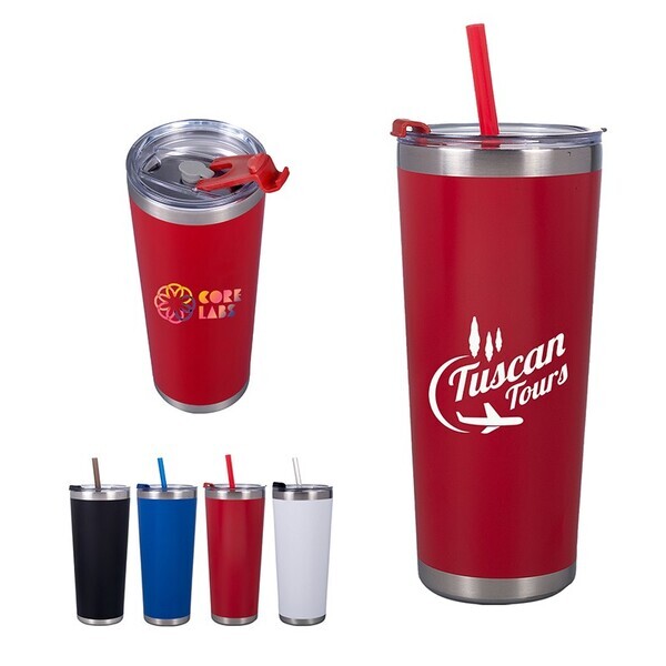 All Season Vacuum Tumbler w/ Straw, 20oz.