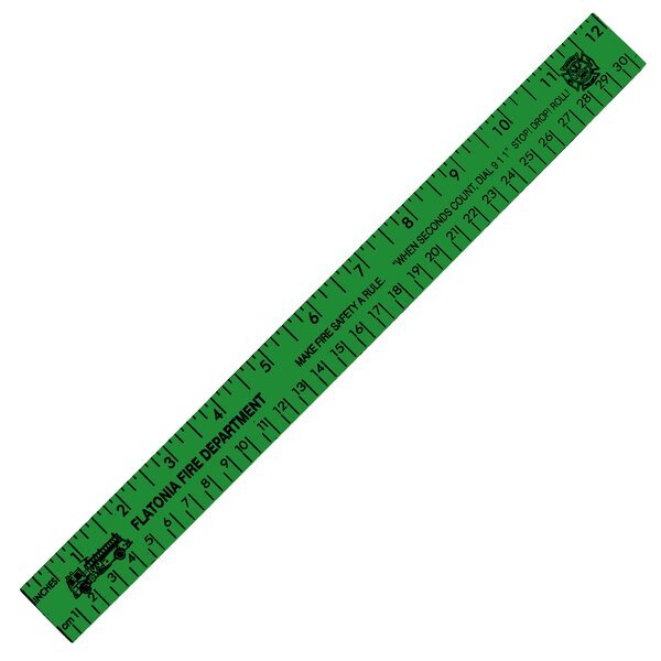 Enamel Wood Ruler with Both Scales, 12"