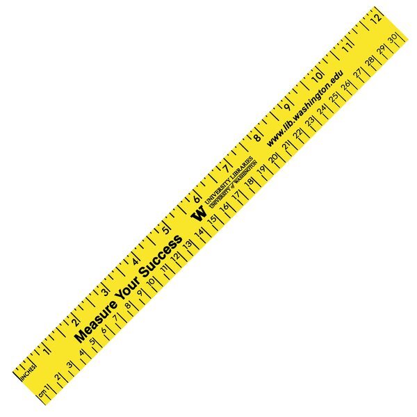 Enamel Wood Ruler with Both Scales, 12"
