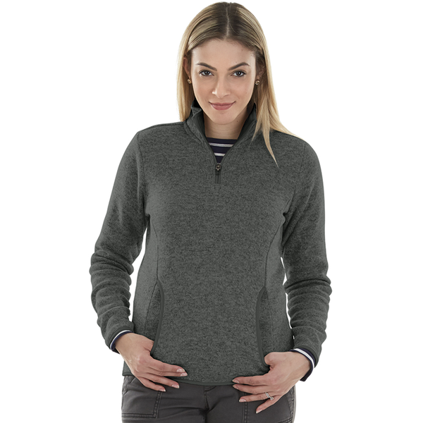 Charles River® Heathered Fleece Ladies' Quarter Zip
