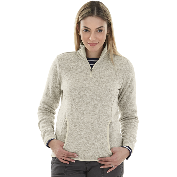 Charles River® Heathered Fleece Ladies' Quarter Zip