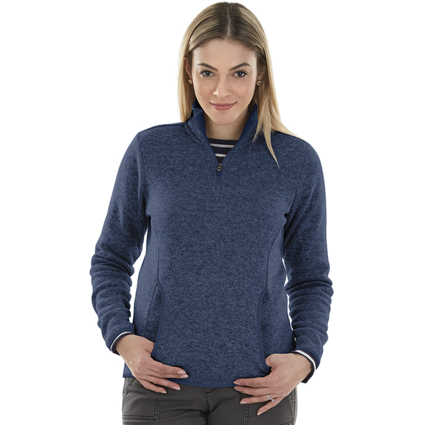 Charles River® Heathered Fleece Ladies' Quarter Zip