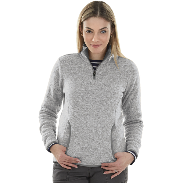 Charles River® Heathered Fleece Ladies' Quarter Zip