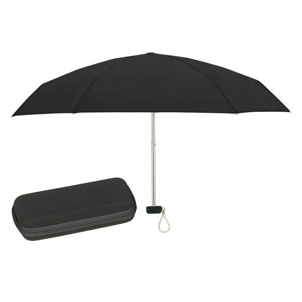 Folding Telescopic Travel Umbrella with Case, 37" Arc